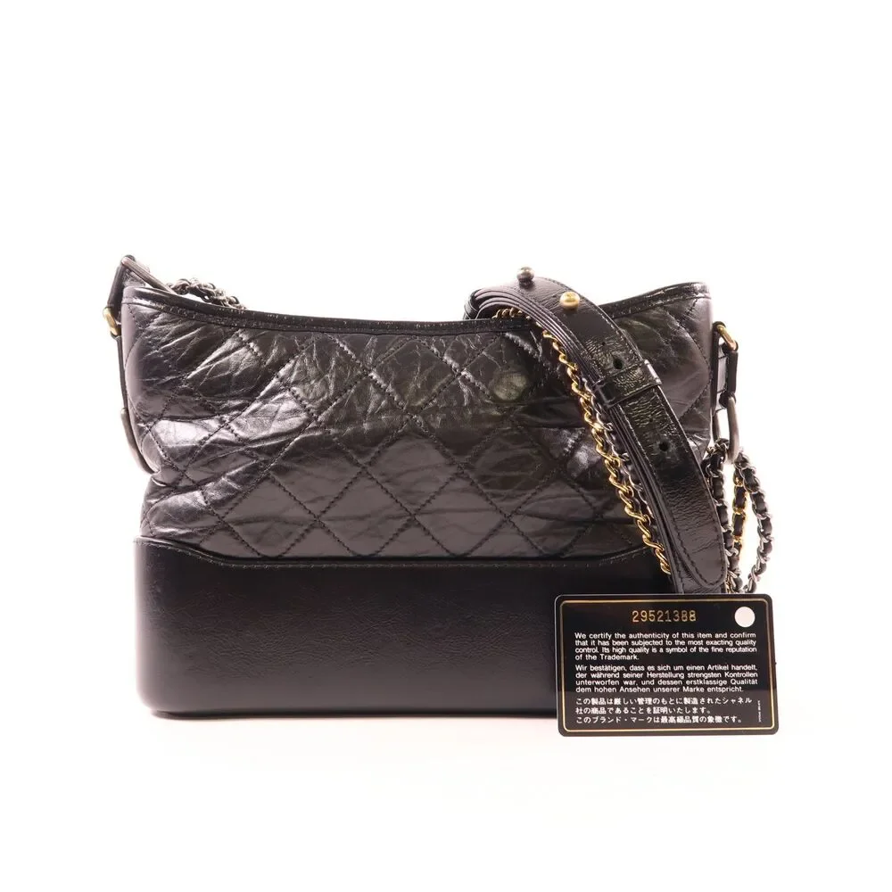 ✨🛍️ Chanel Small Black Quilted Leather Gabrielle Hobo Bag